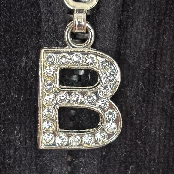 BCBG Y2K black velvet zip up hoodie rhinestone embellished size Medium birds - Picture 10 of 11